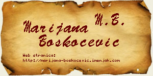 Marijana Boškoćević vizit kartica